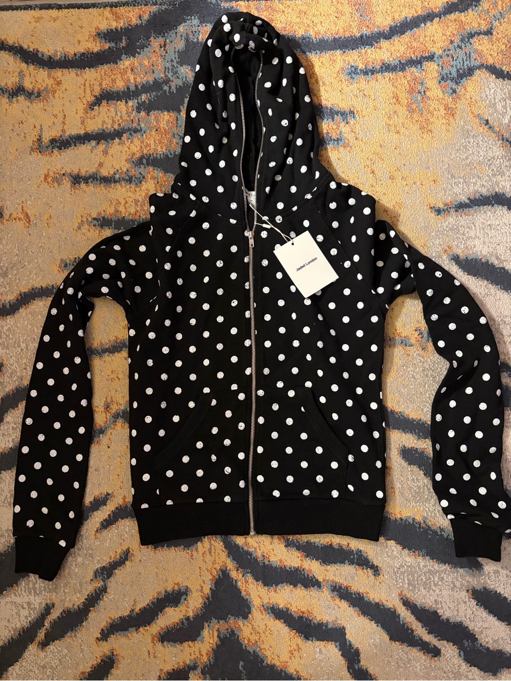 Jaded London Mono Black Polkadot Hoodie